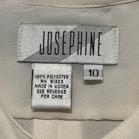 80s Josephine Ivory Blouse w Pearl Buttons - Picture 2 of 5